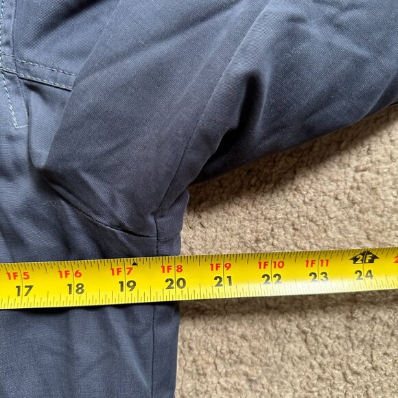 Columbia Jacket Mens Medium Full Zip Hood Flannel Lined Dark Grey Blue - Picture 8 of 11